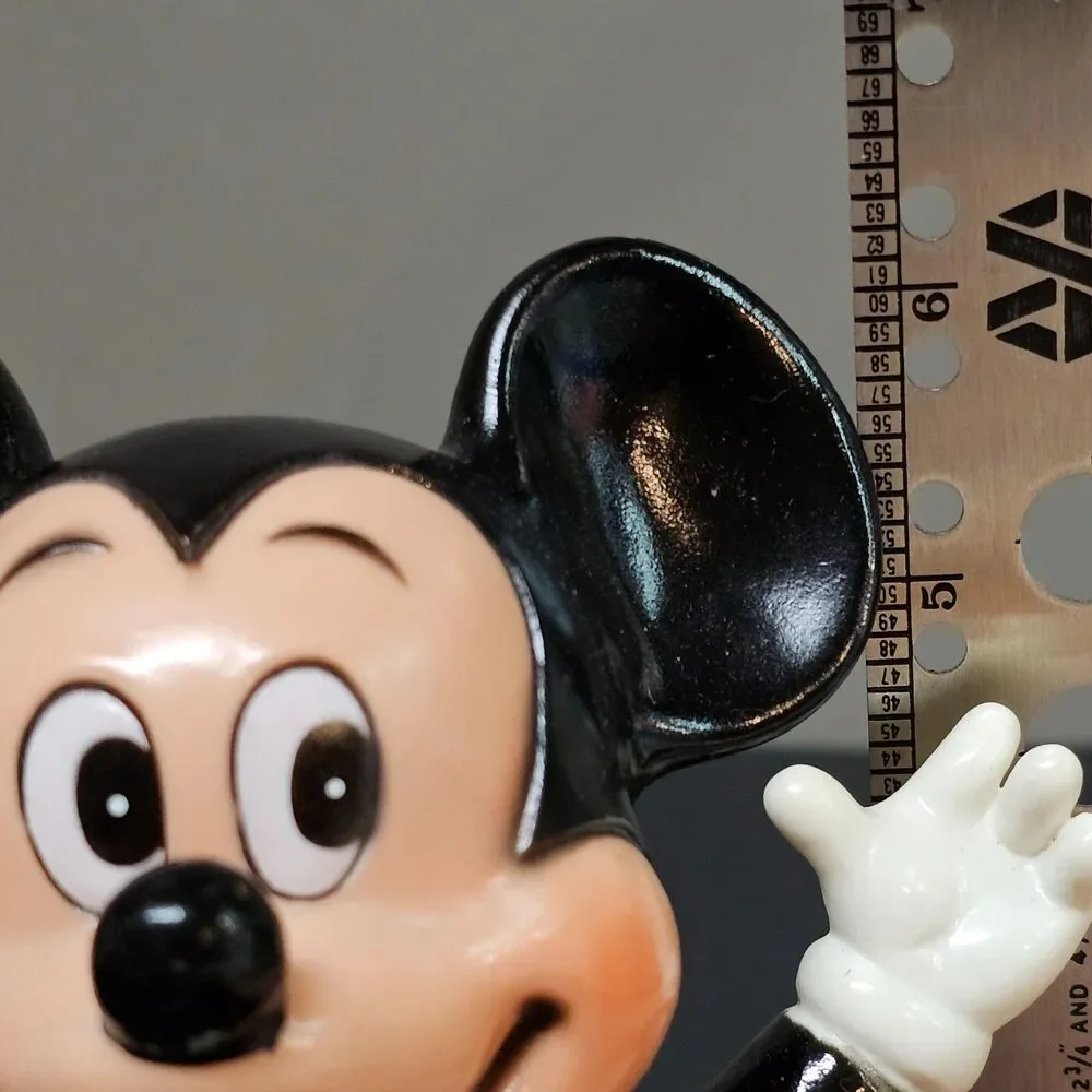 Vtg 1970s Mickey Mouse Coin Bank Walt Disney World Waving Bow Tie 6.25